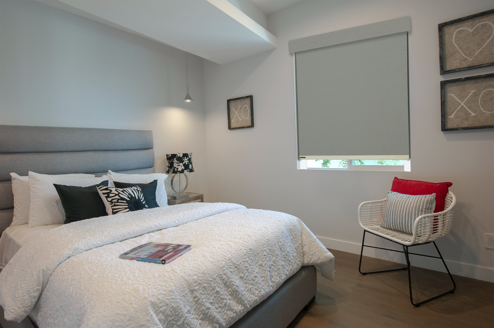 LightGuard side-channel roller shades – Las Vegas bedroom