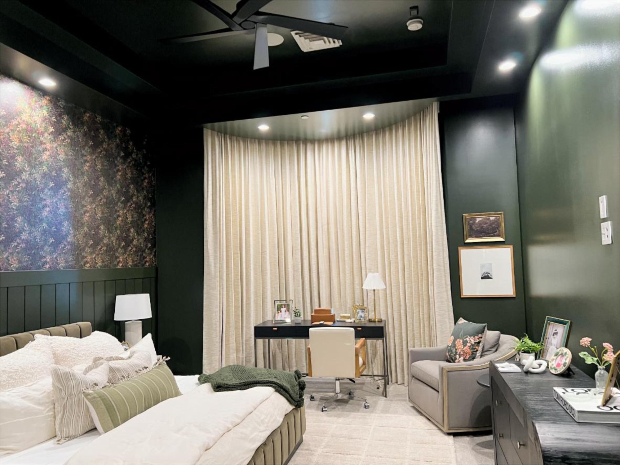 Custom drapery installation in a Las Vegas home by Moonlight Window Fashions